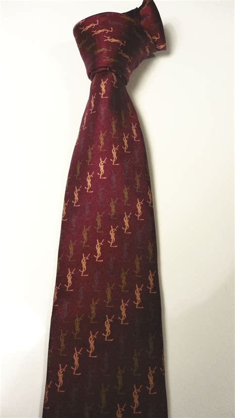 yves saint laurent cravate|Cravate Tie Yves Saint Laurent YSL Marron .